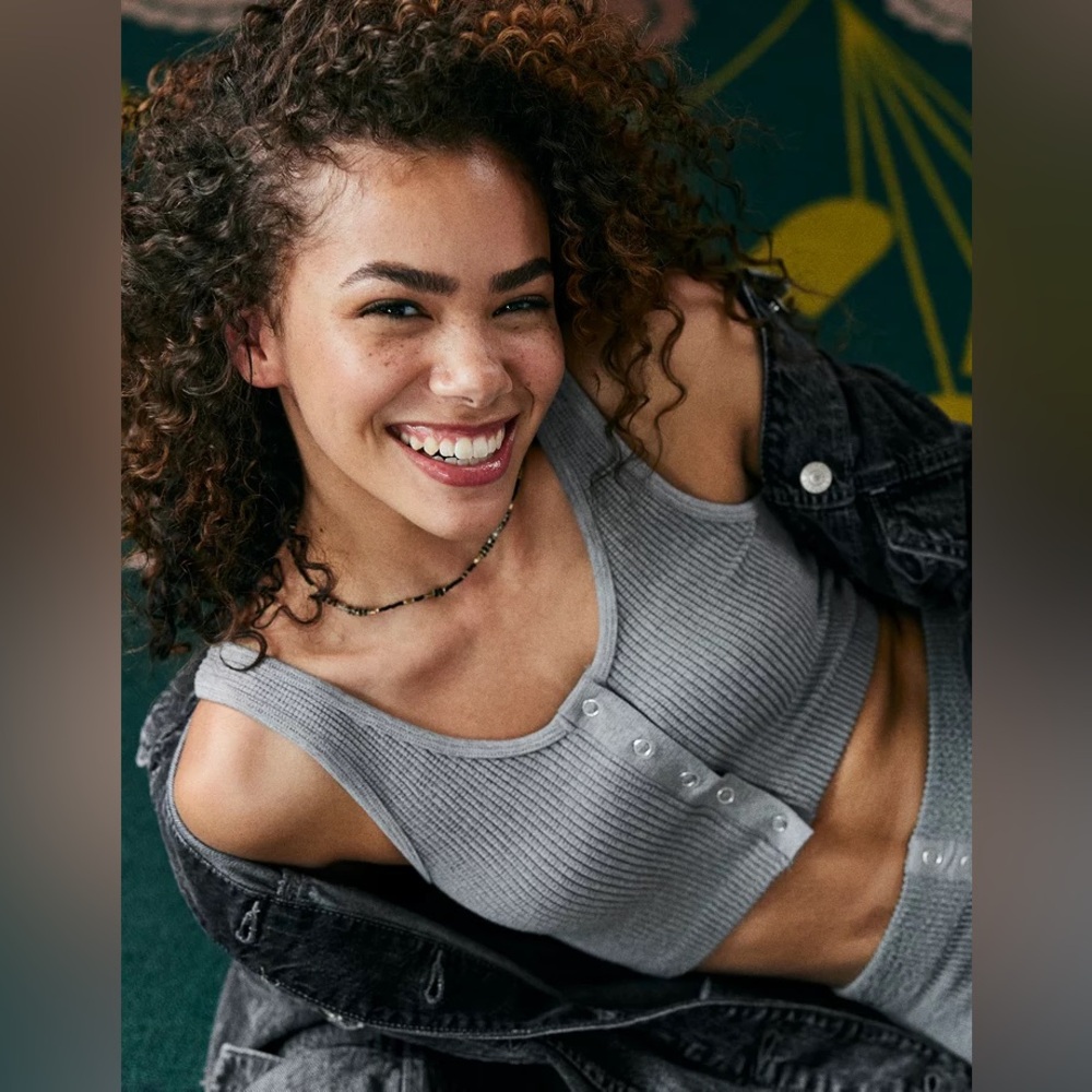 Aerie Seamless Snap Front Longline Bralette